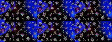 Siyah renklere karalamalar çizilmiş çiçek deseni. Raster illüstrasyonu.