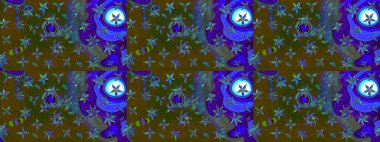 Çiçekli zambakların eskiz geçmişi. Parlak çiçekli kolaj çiçekleri kahverengi. Çiçek tasarımı için inanılmaz kolaj cennet tarzı..