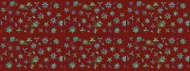 El çizimi, soyut ve süslü elementler. Suluboya resim taklit Raster çizimi. Klasik çiçekler. Kırmızı renkler. Yaz çiçekleri teması.