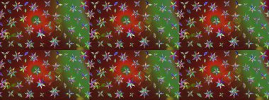 Robot resim. Küçük çiçekteki sevimli çiçek deseni. Raster illüstrasyonu.