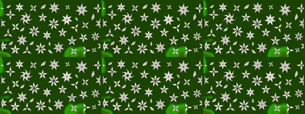 Suluboya çiçekli çiçek deseni. Yeşil renkte güzel bir tekstil. Raster illüstrasyonu.