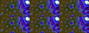 Renkli Bahar Teması eskiz kalıbı. Raster Modaya uygun kumaş deseni. Düz Çiçek Elementleri Tasarımı. Kahverengi renkli şirin çiçek deseni.