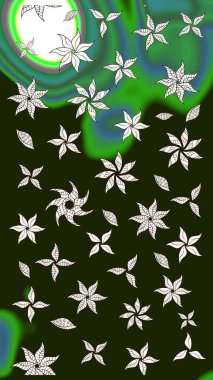 Çiçekli çiçek deseni, suluboya. Raster deseni. Küçük çiçekte güzel bir çiçek deseni..