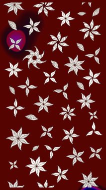 Çiçeksel fantezi tasarımı ve parlak bir arka plan çizimi. Renkli Bahar Teması eskiz kalıbı. Düz Çiçek Elementleri Tasarımı.