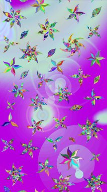 Raster çiçek desenleri çiziyor. Vadinin çiçekleri menekşe renklerinde.