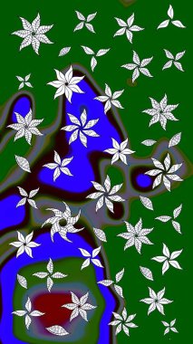 Zentangle soyut çiçekleri. Karalama çiçeği. Raster illüstrasyonu. Güzel kumaş deseni. Renkli Bahar Teması eskiz kalıbı. Düz Çiçek Elementleri Tasarımı.