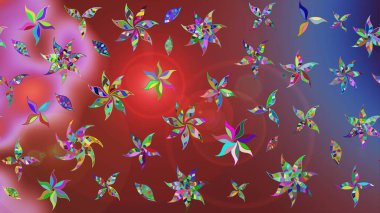 Egzotik çiçekler, kahverengi renklerde botanik, parlak, klasik bir doğa. Raster illüstrasyonu. Klasik tropikal doğal elementlerin suluboya seti.