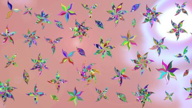 Şirin çiçekli eskiz deseni ve nötr renklerde yapraklar, suluboya çiçek deseni, duvar kağıdı, kart veya kumaş için fayanslı. Raster illüstrasyonu.