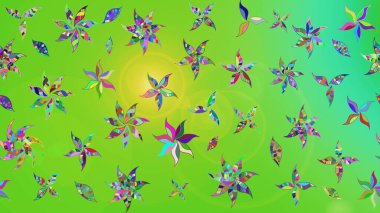 Düz Çiçek Elementleri Tasarımı. Çocuk stili. Çiçekli eskiz arkaplanı. Renkli Bahar Teması çizim şablonu.