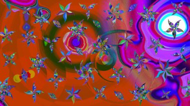 Raster güzel kumaş deseni çiziyor. Renkli Bahar Teması eskiz kalıbı. Çiçek deseni. Düz Çiçek Elementleri Tasarımı.