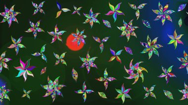 Güzel kumaş deseni. Düz Çiçek Elementleri Tasarımı. Renkli Yaz Temalı eskiz kalıbı. Raster çiçekli arka plan. Güzel eskiz şekli. Yazdır.