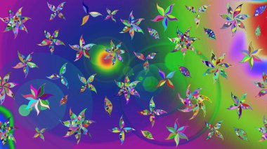 Çizim kalıbı. Raster illüstrasyonu. Ultraviyole kumaş deseni. Organik motif arkaplanı.