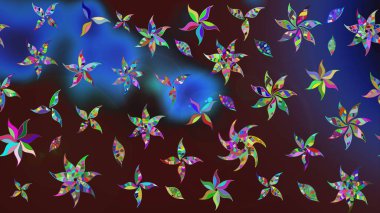 Suluboya çiçekli çiçek deseni. Raster illüstrasyonu. Kahverengi renkli güzel tekstil.