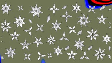 Raster. Zarif, parlak ve yeşil çiçek desenli bir taslak. Sabıka baskıları, bebek kıyafetleri, duvar kâğıtları, paket kutuları vb..