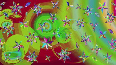 Vadinin yeşil renkli çiçekleri. Çiçeksel çizim kalıbının çizimi.