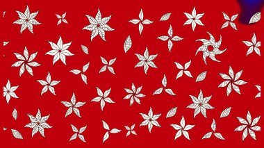 Kırmızı renklerde çiçek desenli çizimler, el yapımı papatyalar, papatyalar. Tekrar eden çiçek arkaplanı, zarif kırmızı çiçek duvar kağıdı.