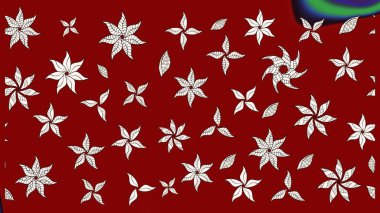 El çizimi. Raster illüstrasyonu. Çiçekli, yapraklı, çiçek desenli çizim..