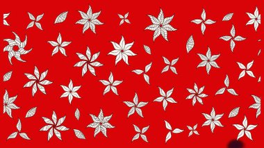 Renkli Bahar Teması eskiz kalıbı. Kırmızı renkte çiçekler. Düz Çiçek Elementleri Tasarımı. Güzel çiçek deseni..