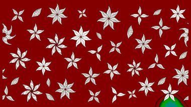 Renkli kırmızı çizim kalıbı. Tekstil ve kapak tasarımı için mükemmel. Kırmızı renkte çiçekler. Doodle tarzı. Elle çizilmiş sonbahar çiçeği deseni..