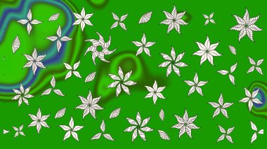 Gömlek, arka plan modelini çiz. Yeşil renkli çiçekler. Tropik çiçekler.