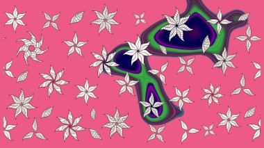 Sevgililer günü ve tebrik kartı konsepti için şık bir davetiye. Üst manzara, yumuşak stil. Çiçek kompozisyonu, el boyası, hassas şablon. Pembe renkte manzaralı çiçek deseni.