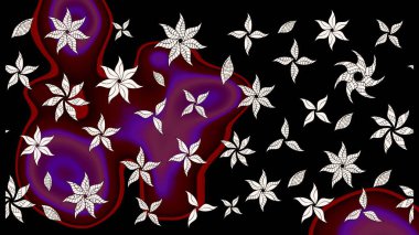 Raster düz çiçek çizim deseni. Siyah renkli çiçekler. Tasarım hediye paketi, tebrik kartları, posterler ve afiş tasarımı.