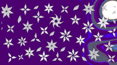 Eskiz klasiği. Raster Şirin kumaş deseni. Renkli Bahar Teması eskiz kalıbı. Düz Çiçek Elementleri Tasarımı.