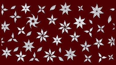 Yapraklı çizim şekli. Şirin, zarif çiçekler Raster illüstrasyonu. Poster ya da kapak için arka plan. Tekstil için figür. Davetiye ve kartpostal tasarımı için dekoratif çiçek unsurları.