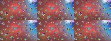 Raster deseni. Çiçekli çiçek deseni, suluboya. Küçük çiçekte güzel bir çiçek deseni..