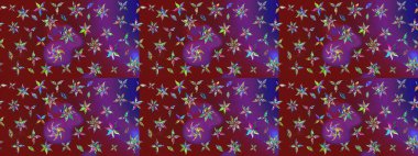 Küçük çiçekli yay deseni çiz. Suluboya stilinde kırmızı renkte. Raster illüstrasyonu.