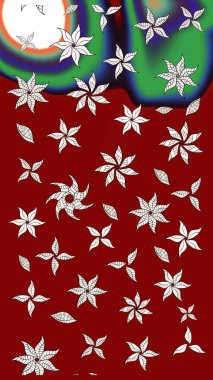 Çiçekli karalama şeklinde Raster çiçek deseni. Kırmızı renkte çiçekler. Nazikçe, güzel çiçek arkaplanı..