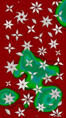 Güzel kumaş deseni. Doodle çiçekler ve dalları, otlar ve çiçekler. Raster Illustration. El çizilmiş.