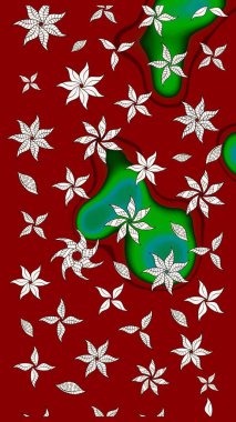 Davetiye ve kartpostal tasarımı için dekoratif çiçek unsurları. Şirin, zarif çiçekler Raster illüstrasyonu. Tekstil için figür. Yapraklı çizim şekli. Poster veya kapak için arkaplan.