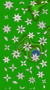 Raster illüstrasyonu. Robot resim. Küçük çiçekte sevimli çiçek deseni var..