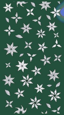 Parmak izi, kumaş, duvar kâğıdı, tekstil için raster dokusu. Nakış desenli çiçek deseni. Renkli grunge, yakut yeşil çiçeklerle soyut arkaplanı zenginleştirir.