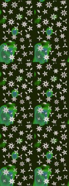 Raster illüstrasyonu. Raster illüstrasyonu. Asya tekstil tarzında. Çiçek desenli çizim. Gri renkli çiçekler.