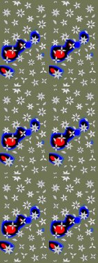 Raster Moda kumaş deseni. Çizgi çizimi kalıbı. Şirin çiçekler..