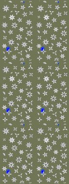 Çiçek deseni. Raster illüstrasyonu. Chichi 'nin kumaş kalıbını çiz. Renkli Bahar Teması eskiz kalıbı. Düz Çiçek Elementleri Tasarımı.