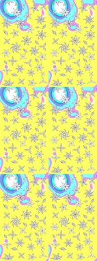 Raster illüstrasyonu. Küçük çaplı çiçeklerdeki basit şirin desenler. Tekstil veya kitap kapakları, imalat, duvar kağıtları, baskı, hediye paketi ve yapıştırma kitabı için çiçek eskiz geçmişi.