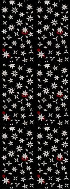 Raster suluboya çiçek deseni, narin çiçekler, siyah çiçekler, tebrik kartı şablonu. Raster Güzel kumaş deseni.