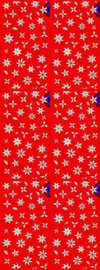 Raster illüstrasyonu. Çiçek ve yapraklı karalama şeklinde Raster çiçek deseni. Kibarca, bahar çiçekleri kırmızı renklerde.