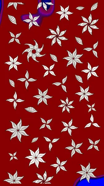 Raster hisseleri. Suluboya, elle çizilmiş. Kırmızıda çiçekler. Taslak arkaplan deseni.