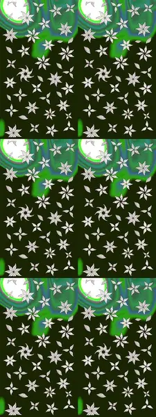 Raster illüstrasyonundaki çiçek desenli çizim. Gri renkli çiçekler. Renkli Bahar Teması eskiz kalıbı. Düz Çiçek Elementleri Tasarımı.