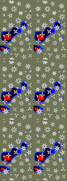 Raster Moda kumaş deseni. Çizgi çizimi kalıbı. Şirin çiçekler..