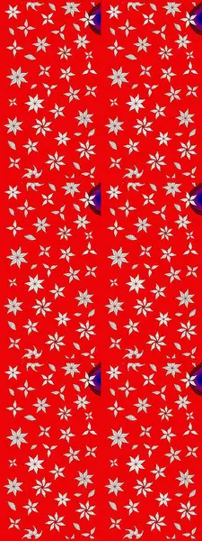 Raster illüstrasyonu. Çiçek ve yapraklı karalama şeklinde Raster çiçek deseni. Kibarca, bahar çiçekleri kırmızı renklerde.