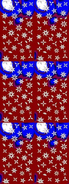 Kabile sanatı boho baskısı, klasik çiçek arkaplanı. Soyut etnik raster çizim kalıbı. Arkaplan dokusu, duvar kağıdı, kırmızı renkli çiçek teması.