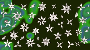 Gri renkli çiçekler. Tropik çiçek desenleri. Raster illüstrasyonu.