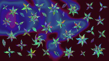 Çiçek desenli eskiz. Kahverengi renkli çiçekler. Tişört baskısı için çiçek boyama rasteriName.