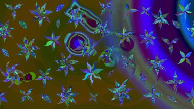 Kahverengi renkli çiçekler. Raster düz çiçek çizim deseni. Tasarım hediye paketi, tebrik kartları, posterler ve afiş tasarımı.