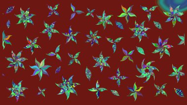 Tekrar eden çiçek arkaplanı, zarif kırmızı çiçek duvar kağıdı. Kırmızı renkler üzerine çiçek desenli çizimler, el yapımı papatyalar, papatyalar..